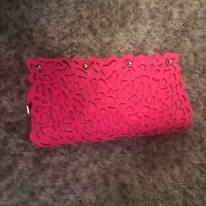Hot pink clutch